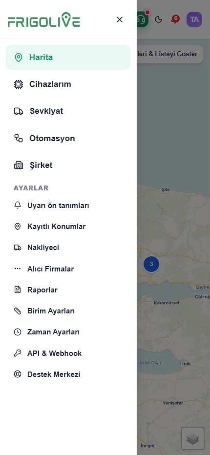Mobil menü çekmecesi